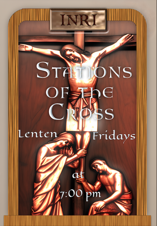 Image promoting Stations of the Cross Talks at 7pm